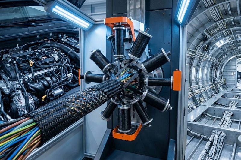How Do Braiding Machines Protect Automotive and Aircraft Wiring?